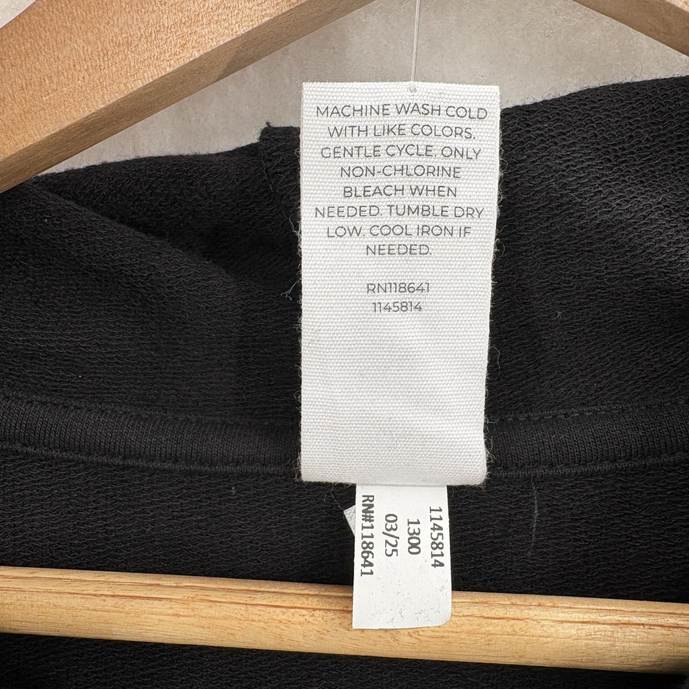 LIVI Lane Bryant Black Short-Sleeve Hooded Sweatshirt with White Trim, like NEW! - Picture 6 of 12